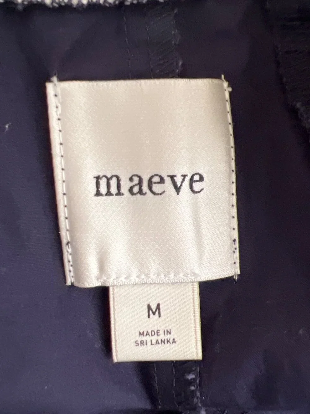 ANTHROPOLOGIE MAEVE Half-Zip Puff-Sleeve Sporty Henley Blouse Navy Sz M NWOT